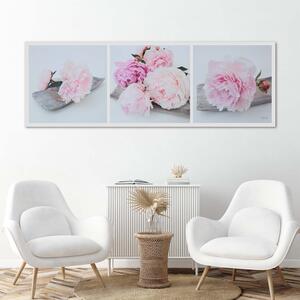 Obraz na plátne Ružové kvety pivonky Rozmery: 90 x 30 cm