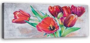 Obraz na plátne Kytica červených tulipánov Rozmery: 90 x 30 cm