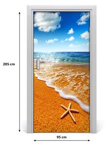 Fototapeta dvere samolepiace hviezdice na pláži 95x205 cm