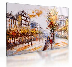 Sklenený obraz - Ulica v Paríži (70x50 cm)