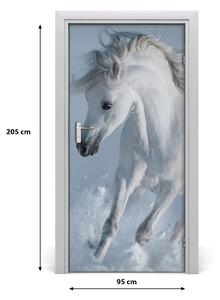 Samolepiace fototapety na dvere biely kôň 95x205 cm