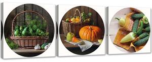 Sada obrazov na plátne Farebná jesenná kuchyňa - 3 dielna Rozmery: 90 x 30 cm