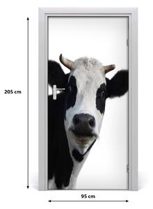 Samolepiace fototapety na dvere fľakatá krava 95x205 cm