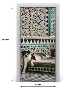 Samolepiace fototapety na dvere Mačka v Maroku 95x205 cm