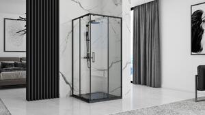 Rea Bazalt Long, SMC štvorcová sprchová vanička 90x90 cm, čierna, REA-K3307