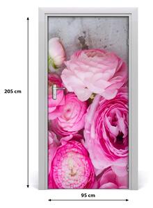 Fototapeta na dvere ružové kvety 95x205 cm