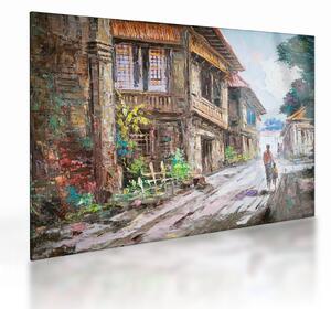 Sklenený obraz Filipínske dediny, Ázia (70x50 cm)