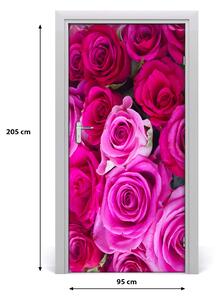 Fototapeta na dvere ružové ruže 95x205 cm