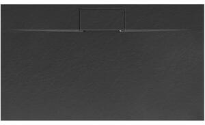 Rea Bazalt Long, SMC obdĺžniková sprchová vanička 120x80 cm, čierna, REA-K3324
