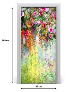 Fototapeta na dvere farebné kvety 95x205 cm