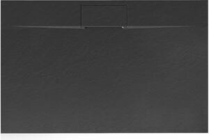 Rea Bazalt Long, SMC obdĺžniková sprchová vanička 120x90 cm, čierna, REA-K3325