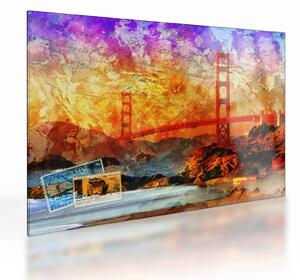 Sklenený obraz - Golden Gate, San Francisco, Kalifornia (70x50 cm)