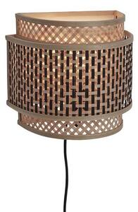 MUZZA Nástenná lampa bhutan s 24 x 21 cm prírodná/čierna
