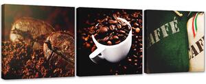 Sada obrazov na plátne Aróma kávy - 3 dielna Rozmery: 90 x 30 cm