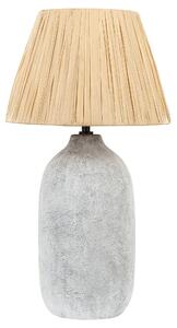 Stolná lampa sivá keramika 56 cm prírodná papierové tienidlo nočný stolík obývačka spálňa osvetlenie