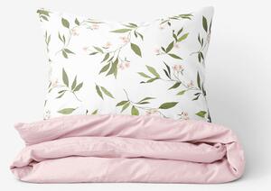 Goldea bavlnené posteľné obliečky duo - vôňa jazmínu s púdrovo ružovou 150 x 200 a 50 x 60 cm