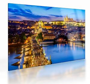 Sklenený obraz - Karlov most, Praha, Česká Republika (70x50 cm)