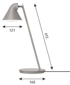 Louis Poulsen NJP Mini stolová LED, svetlosivá