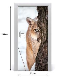 Fototapeta samolepiace na dvere horská puma 95x205 cm