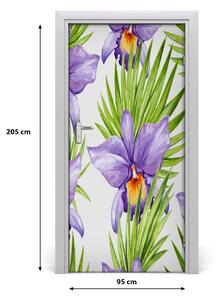 Samolepiace fototapety na dvere Orchidea a palmy 95x205 cm