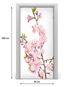 Samolepiace fototapety na dvere kvety višne 95x205 cm