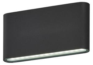 Vonkajšie nástenné svietidlo Scone LED, čierne, šírka 17,5 cm, 2 svetlá