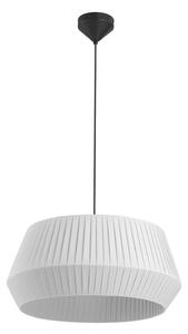 Závesná lampa Dicte, ručne viazaná, Ø 53 cm, biela