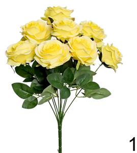 Kytica ruží ŽLTÁ 43cm 218392ZL - Umelé kvety