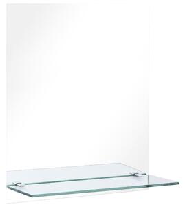 Nástenné zrkadlo s poličkou 20x40 cm, tvrdené sklo