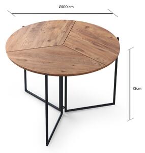 Dizajnový jedálenský stôl Isaiah 100 cm borovica