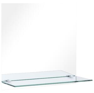Nástenné zrkadlo s poličkou 40x40 cm, tvrdené sklo