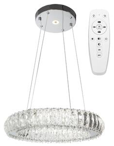Toolight Toolight, Krištáľové LED závesné svietidlo APP1040-CP + diaľkové ovládanie, chrómová, OSW-09473