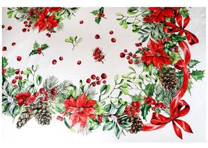 Vianočný obrus biely digitálna potlač 140x180 cm Made in Italy