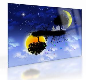 Sklenený obraz - Reflekcia rovnováhy (70x50 cm)