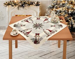Vianočný gobelínový obrus na stôl Škriatkovia 90x90 cm Chenille IT020
