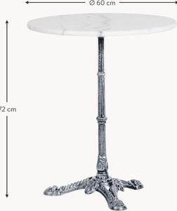 Okrúhly bistro stôl s mramorovou doskou Loire, Ø 60 cm
