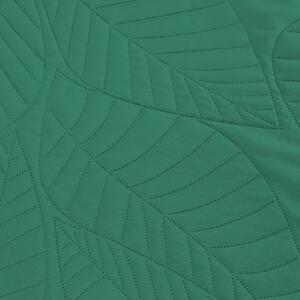 Zelený prehoz na posteľ so vzorom LEAVES Rozmer: 170 x 210 cm
