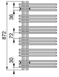 ZEHNDER Yucca asymetrická 900 x 500 mm radiátor chróm YAC-090-050
