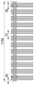 ZEHNDER Yucca asymetrická radiátor 1700 x 500 mm chróm YAC-170-050
