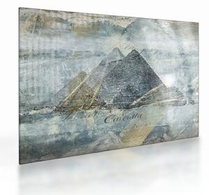 Sklenený obraz - Pyramídy v modrom filtri (70x50 cm)