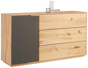 ŠIROKÁ KOMODA, divoký jadrový buk, antracitová, farba buka, 150/82/42 cm Valnatura - Komody