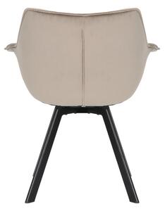 Dizajnová otočná stolička Kiara šampanský zamat
