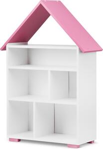 Konsimo Detský regál na hračky PABIS ružový/biely