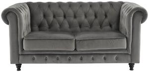 SEDAČKA CHESTERFIELD, drevo, textil, sivá, čierna Xora - Sedačky