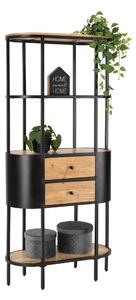 STOJACÍ REGÁL, čierna, farba akácie, železo, akácia, 78/172/36 cm Ambia Home - Regály