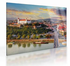 Sklenený obraz - Panorama Bratislavy, Slovensko (70x50 cm)