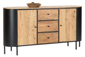 ŠIROKÁ KOMODA, akácia, čierna, farba akácie, 170/90/40 cm Ambia Home - Komody