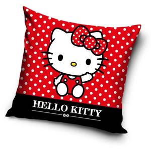Vankúš s mačiatkom Hello Kitty a bodkami (obliečka)