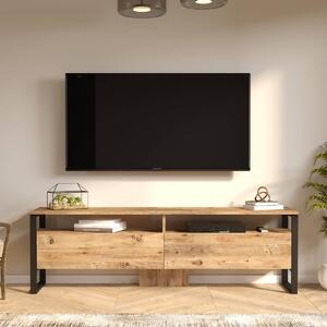 TV stolík MILI 19, farba borovica + čierny kov