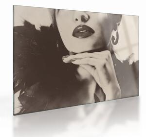 Sklenený obraz - Vintage foto ženy (70x50 cm)